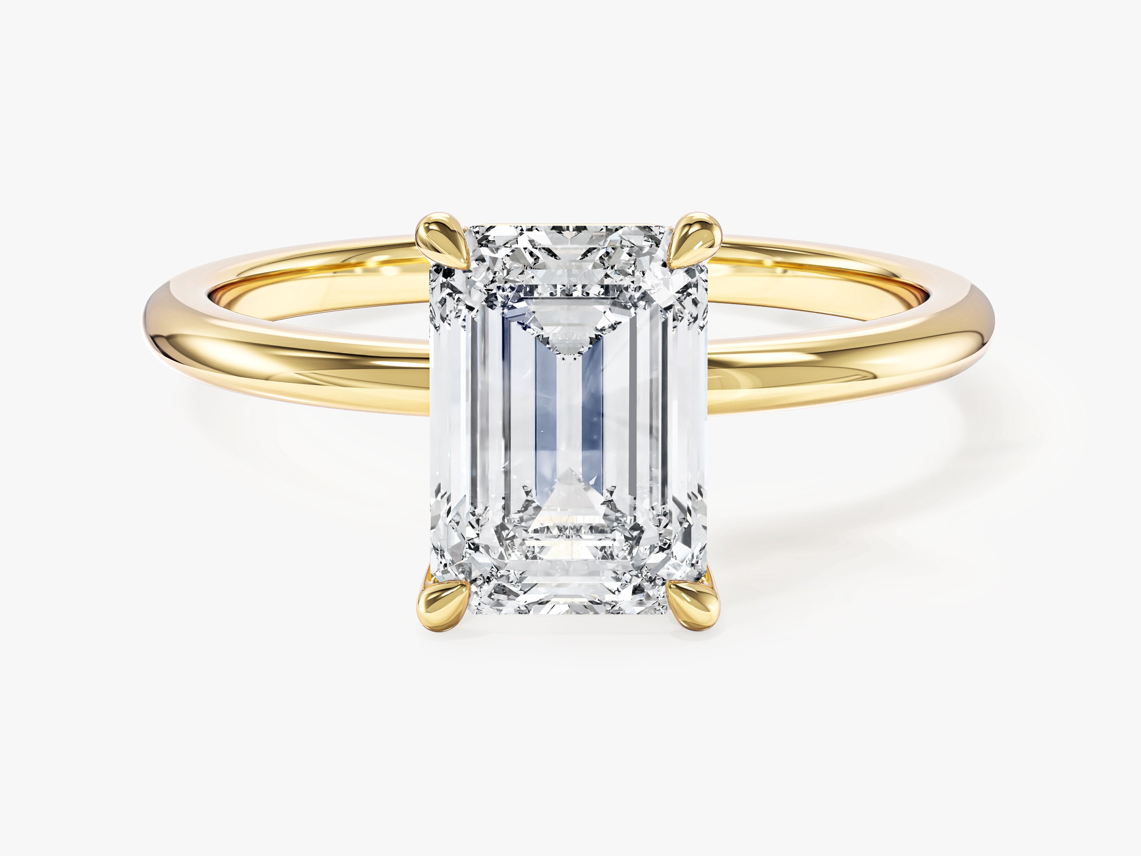 Emerald Cut Solitaire Lab Grown Diamond Engagement Ring (2.00 CT)
