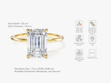 Emerald Cut Solitaire Moissanite Engagement Ring (3.00 CT)