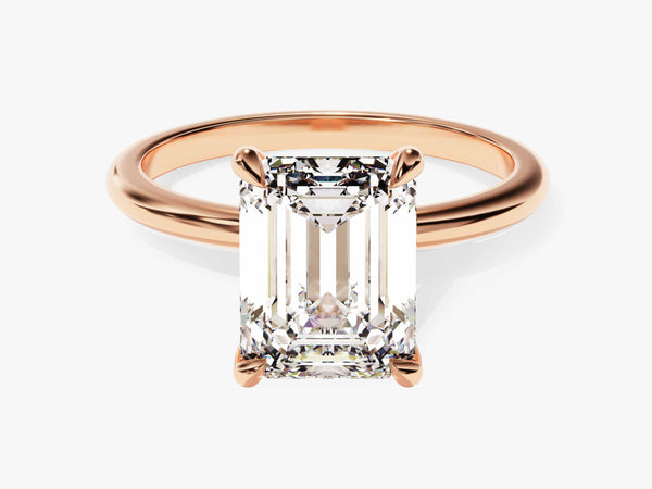 Emerald Cut Solitaire Moissanite Engagement Ring (3.00 CT)