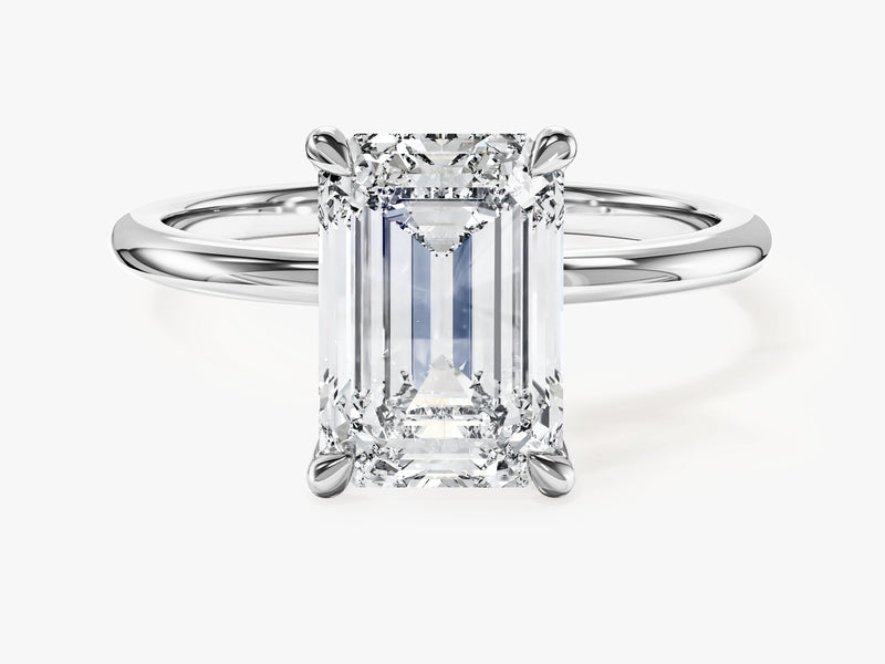 Emerald Cut Solitaire Moissanite Engagement Ring (3.00 CT)