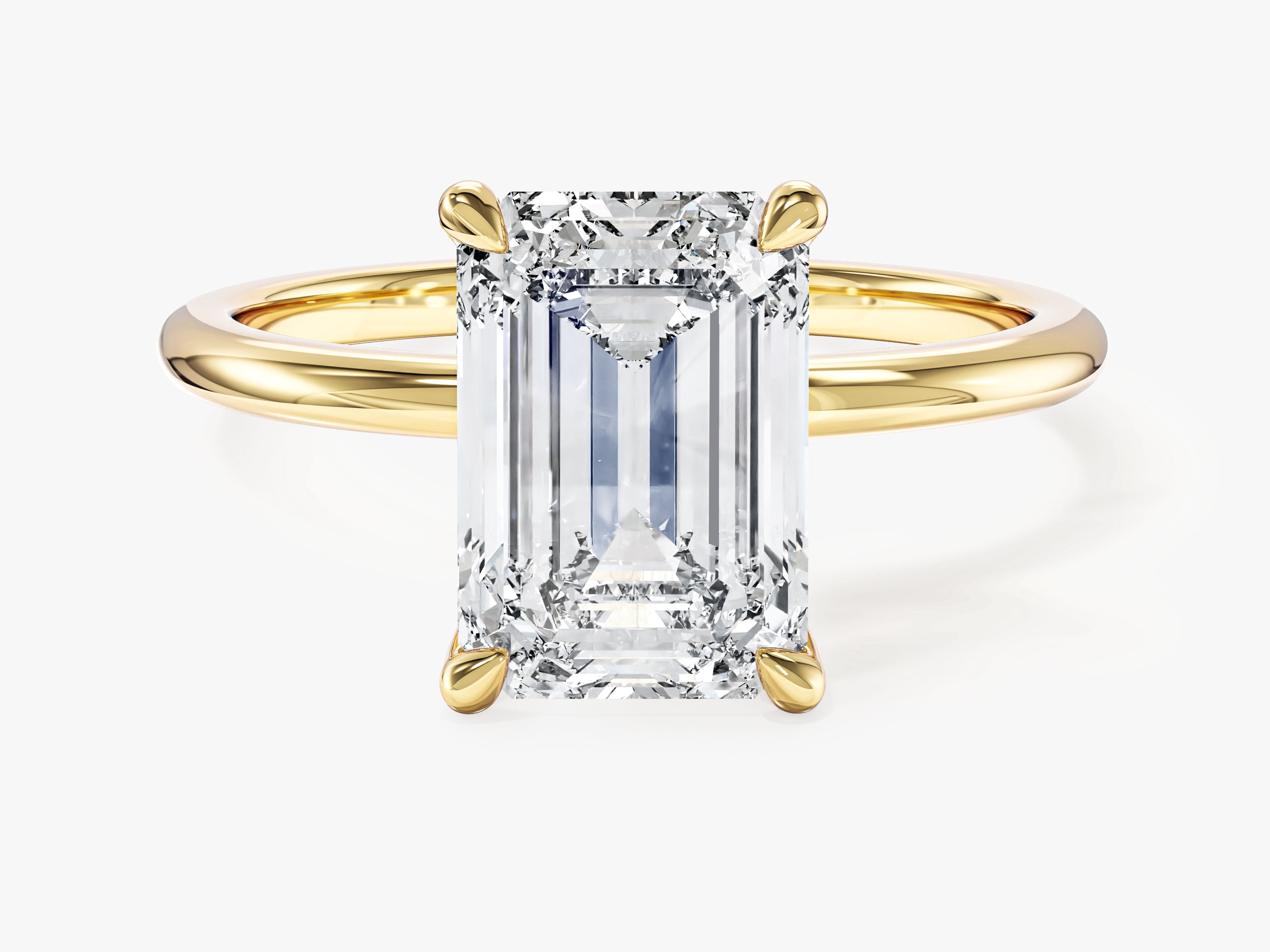 Emerald Cut Solitaire Lab Grown Diamond Engagement Ring (3.00 CT)