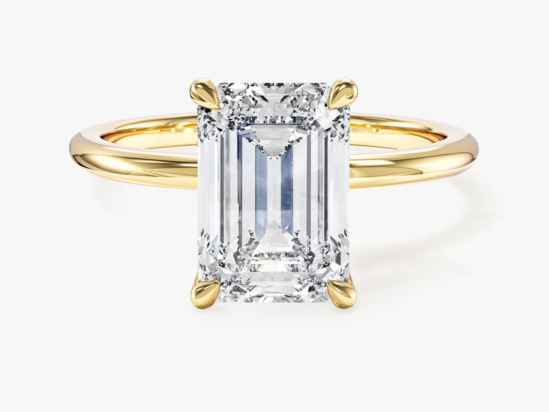 Emerald Cut Solitaire Moissanite Engagement Ring (3.00 CT)