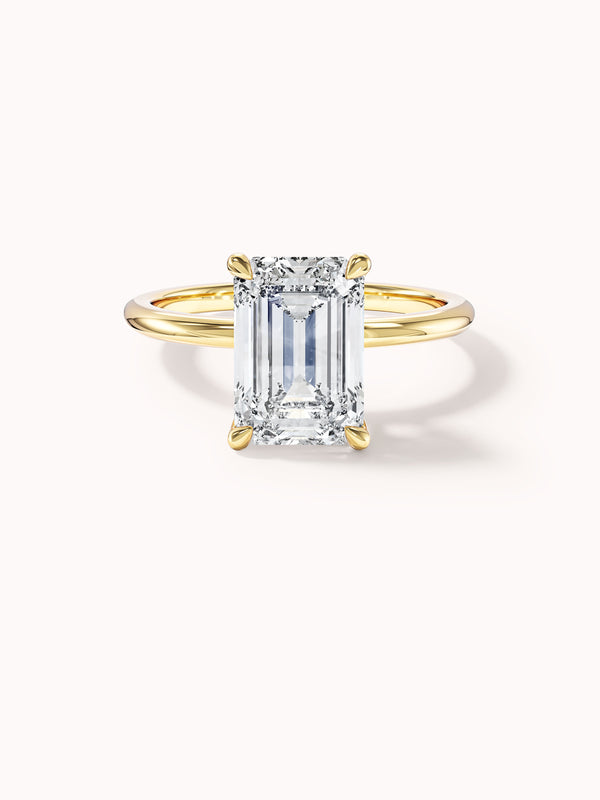 Emerald Cut Solitaire Moissanite Engagement Ring (3.00 CT)