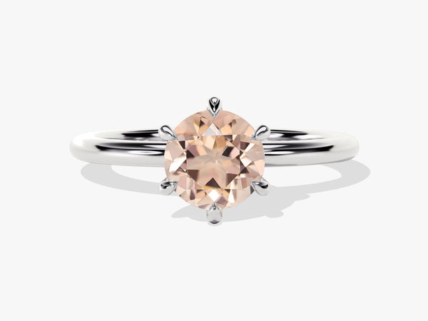 Oval morganite engagement ring in white gold setting