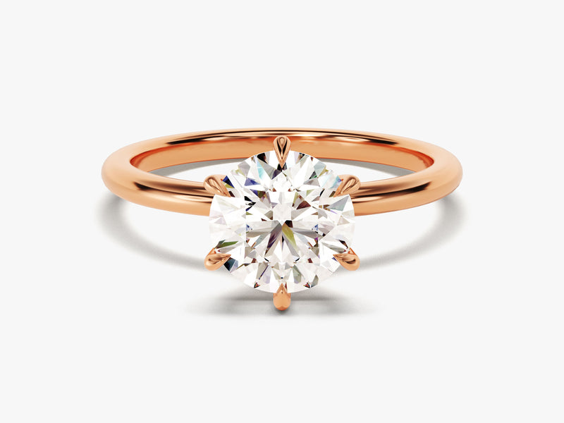 6-Prong Solitaire Round Cut Diamond Engagement Ring (1.50 CT)