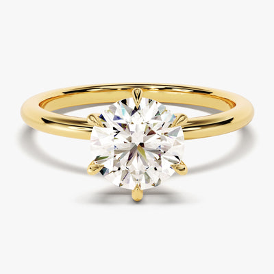 6-Prong Solitaire Round Cut Lab Grown Diamond Engagement Ring (1.50 CT)