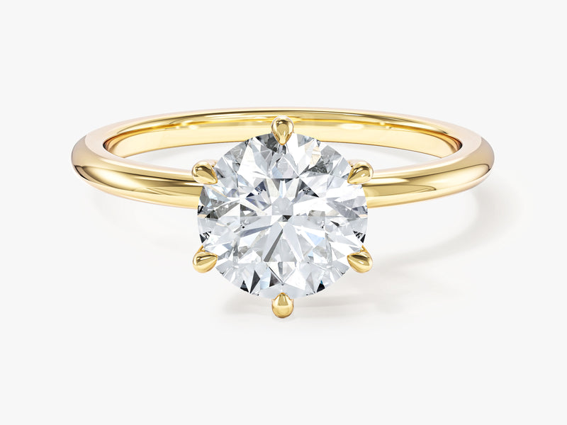 6-Prong Solitaire Round Cut Lab Grown Diamond Engagement Ring (1.50 CT)