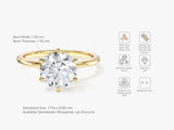6-Prong Solitaire Round Cut Moissanite Engagement Ring (2.00 CT)