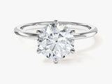 6-Prong Solitaire Round Cut Moissanite Engagement Ring (2.00 CT)