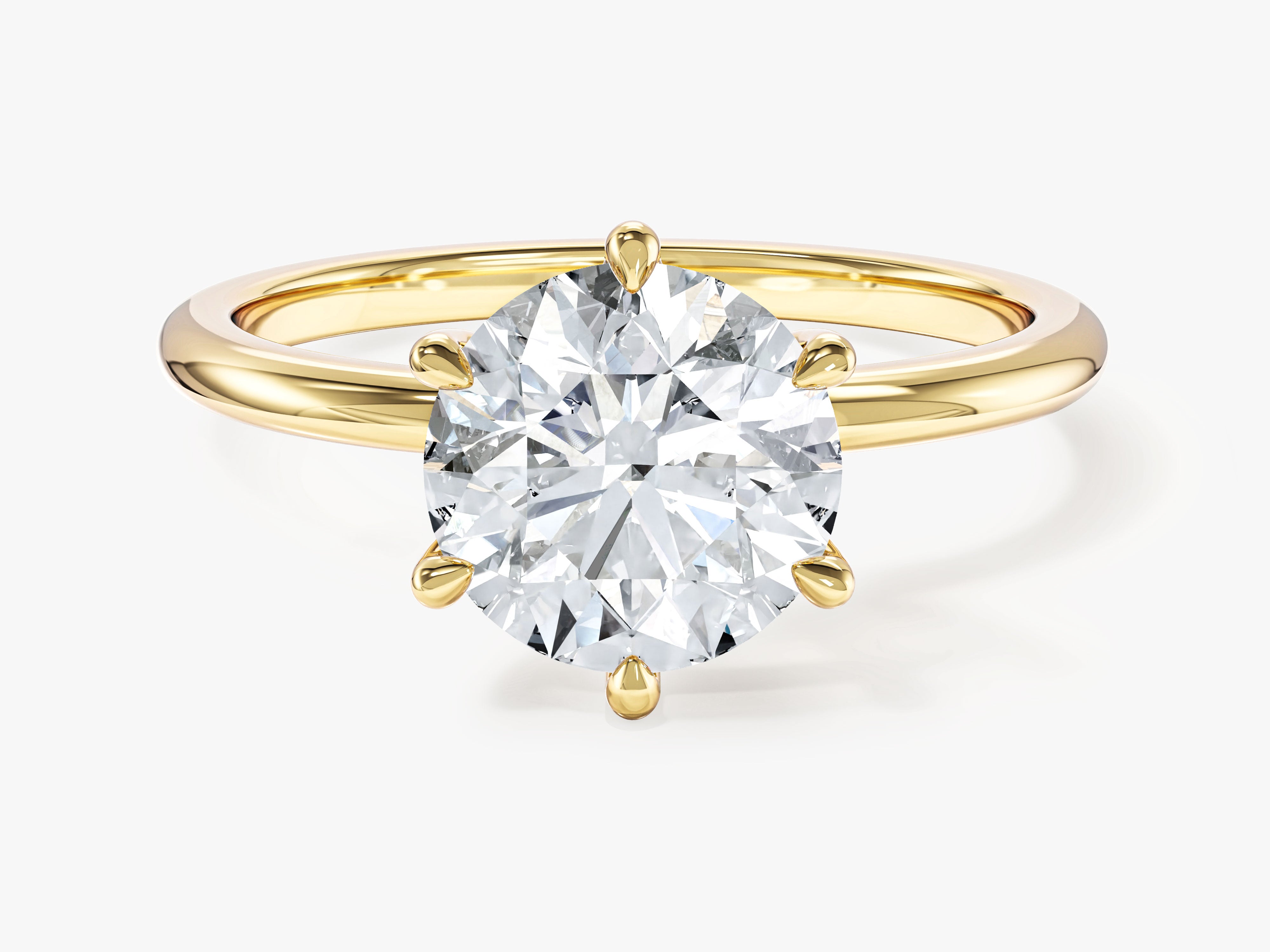 6-Prong Solitaire Round Cut Lab Grown Diamond Engagement Ring (2.00 CT)