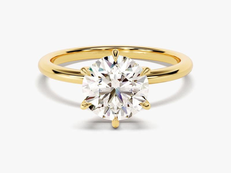 6-Prong Solitaire Round Cut Diamond Engagement Ring (2.00 CT)