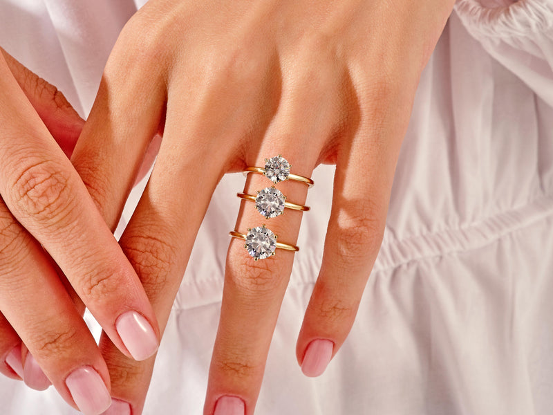 6-Prong Solitaire Round Cut Lab Grown Diamond Engagement Ring CT)