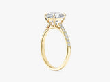 Cathedral Round Cut Lab Grown Diamond Engagement Ring with Pave Set Sidestones (2.00 CT)