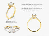 Cathedral Round Cut Lab Grown Diamond Engagement Ring with Pave Set Sidestones (2.00 CT)