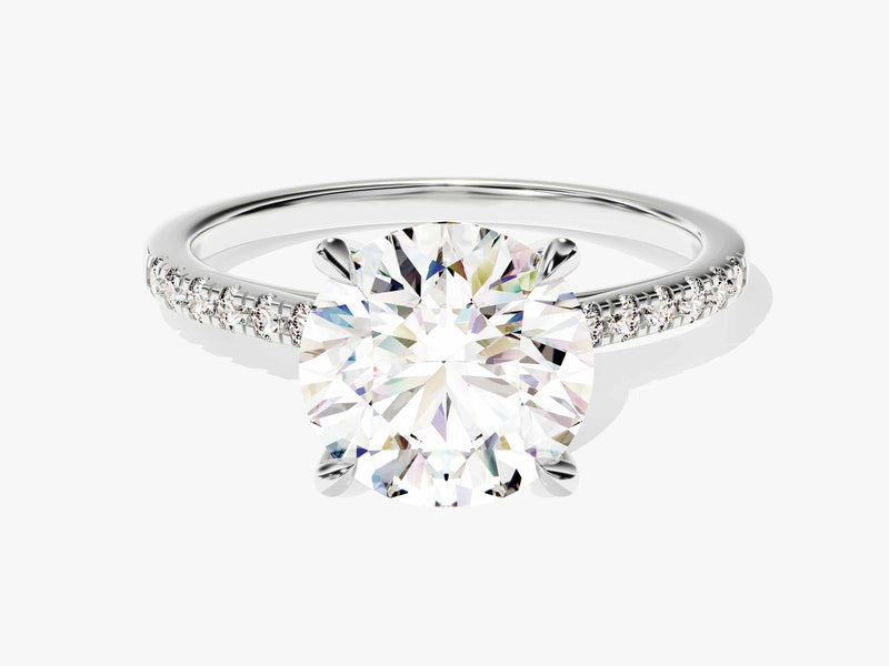 Diamond engagement ring with pave band from jewelry company