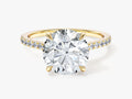 Cathedral Round Cut Moissanite Engagement Ring with Pave Set Side Stones (3.00 CT)
