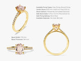 Oval Cut Peach Morganite Engagement Ring with Sidestones