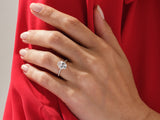 Cathedral Oval Cut Moissanite Engagement Ring with Pave Set Side Stones (3.00 CT)