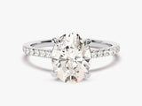 Oval diamond engagement ring with pave band from jewelry firm