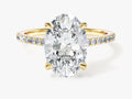 Cathedral Oval Cut Moissanite Engagement Ring with Pave Set Side Stones (3.00 CT)