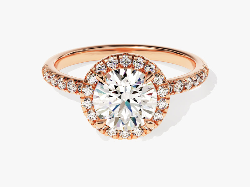 Round Cut Diamond Round Halo Engagement Ring (1.00 CT)