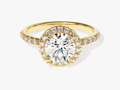 Round Cut Moissanite Round Halo Engagement Ring (1.00 CT)