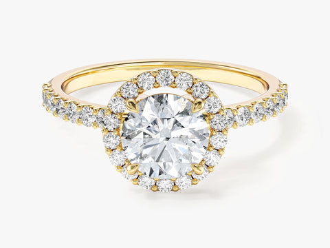 Round Cut Moissanite Round Halo Engagement Ring (1.00 CT)