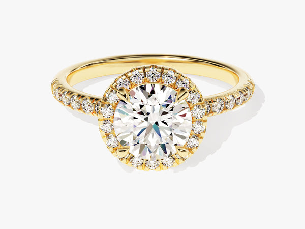 Round Cut Lab Grown Diamond Round Halo Engagement Ring (1.00 CT)