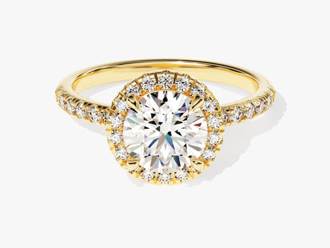 Round Cut Moissanite Round Halo Engagement Ring (1.00 CT)