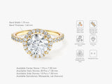 Round Cut Lab Grown Diamond Round Halo Engagement Ring (1.50 CT)