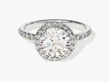 Round Cut Moissanite Round Halo Engagement Ring (1.50 CT)