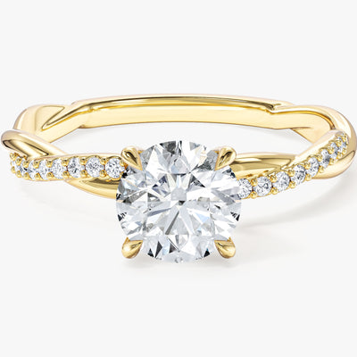 Verdrehter Moissanit-Verlobungsring (1,00 ct)