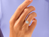 Diamond engagement ring on hand, fine jewelry, luxury gift