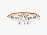 Alternating Marquise Sidestone Diamond Engagement Ring (1.00 CT)