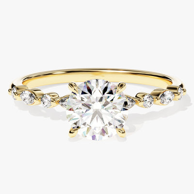 Alternating Marquise Side Stone Moissanite Engagement Ring (1.00 CT)