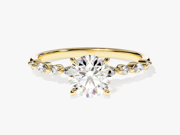 Alternating Marquise Sidestone Diamond Engagement Ring (1.00 CT)