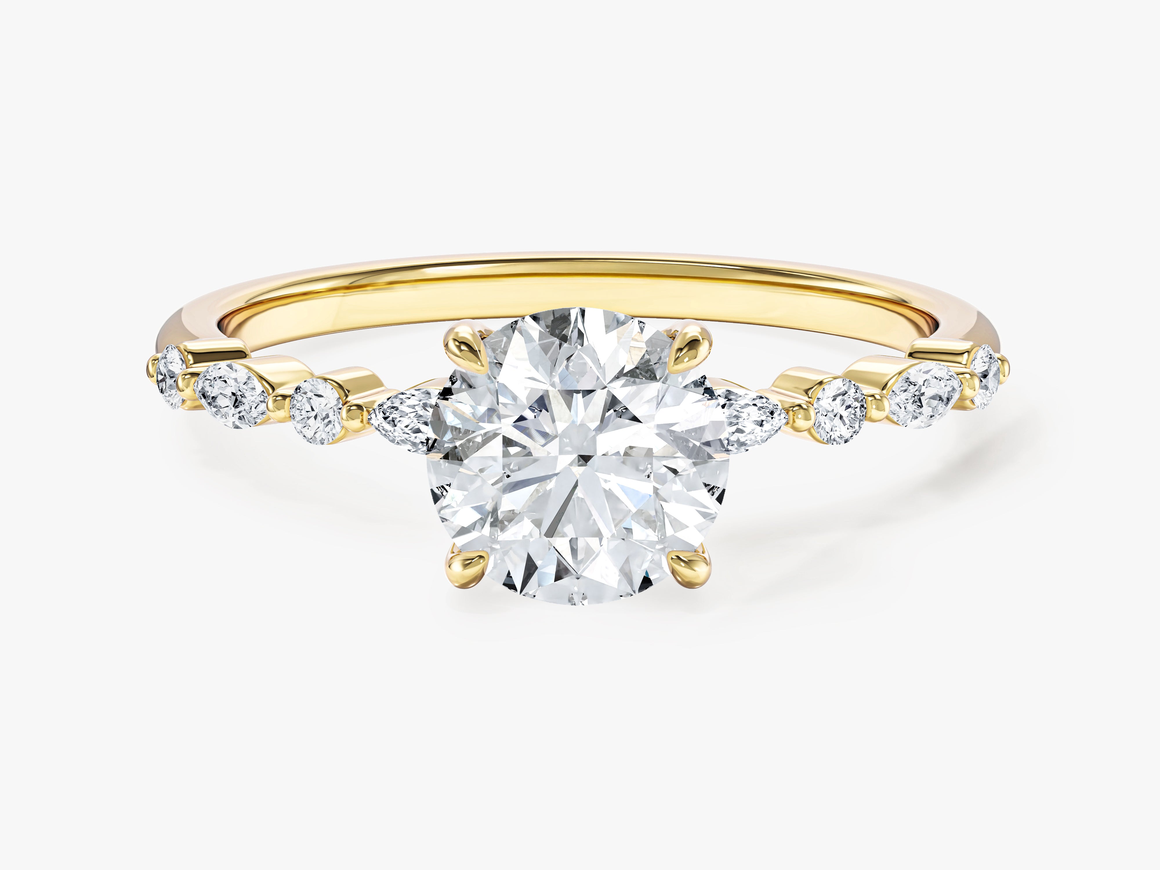 Alternating Marquise Sidestone Lab Grown Diamond Engagement Ring (1.00 CT)