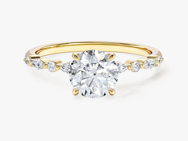 Alternating Marquise Sidestone Lab Grown Diamond Engagement Ring (1.00 CT)
