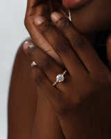 Milgrain Marquise Side Stone Moissanite Engagement Ring (1.00 CT)
