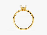 Milgrain Marquise Side Stone Lab Grown Diamond Engagement Ring (1.00 CT)