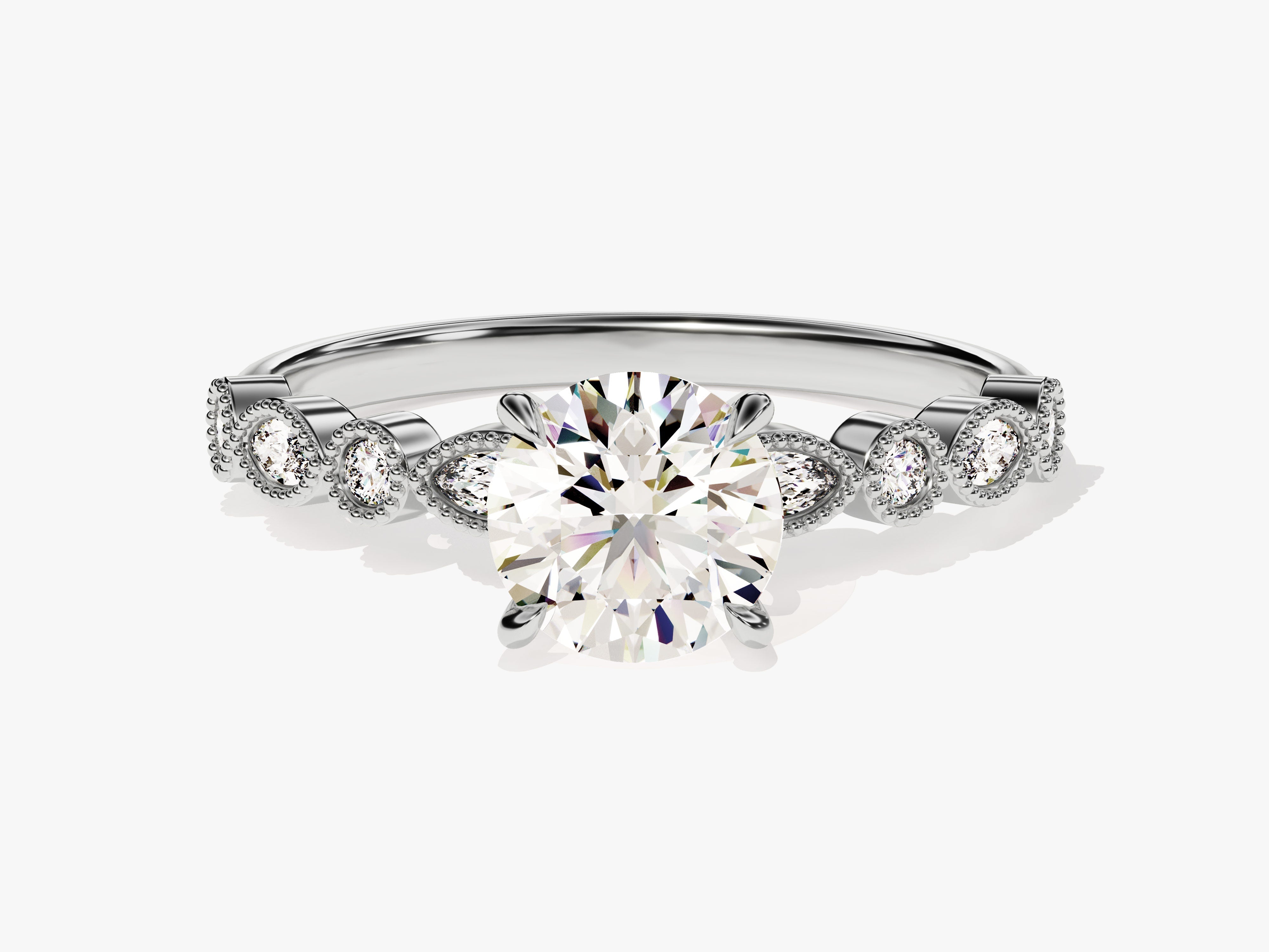 Diamond engagement ring with intricate detailing and sparkling stones