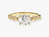 Milgrain Marquise Side Stone Lab Grown Diamond Engagement Ring (1.00 CT)