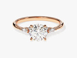 Cluster Accent Round Cut Diamond Engagement Ring (1.00 CT)