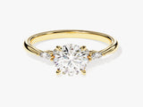 Cluster Accent Round Cut Lab Grown Diamond Engagement Ring (1.00 CT)