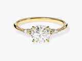 Cluster Accent Round Cut Diamond Engagement Ring (1.00 CT)