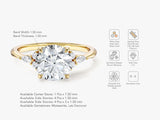 Cluster Accent Round Cut Moissanite Engagement Ring (1.50 CT)