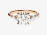 Cluster Accent Round Cut Diamond Engagement Ring (2.00 CT)