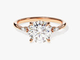 Cluster Accent Round Cut Lab Grown Diamond Engagement Ring (2.00 CT)