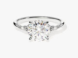 Cluster Accent Round Cut Lab Grown Diamond Engagement Ring (2.00 CT)