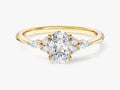 Cluster Accent Oval Cut Lab Grown Diamond Engagement Ring (1.00 CT)